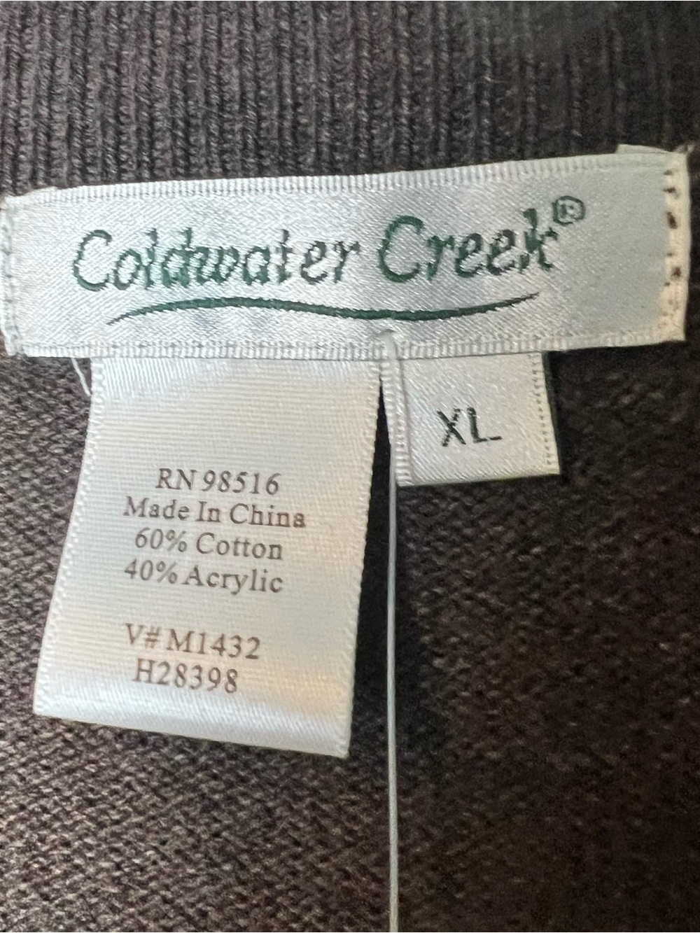 Coldwater Creek Women’s NWT Brown Damask Embossed Button Cardigan Sweater Sz XL - Picture 5 of 6